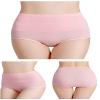 Dninmim 2Pcs/Set Women High Waist Underpanties Cotton Panties Solid Stretch Underwear skyblueWhite L view 3