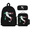 Italy Map Flag Backpack with Lunch Box Pencil Case 3pcs for Work and Leisure Day Trips view 1