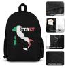 Italy Map Flag Backpack with Lunch Box Pencil Case 3pcs for Work and Leisure Day Trips view 3