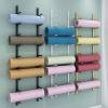 amhricho Yoga Mat Storage Rack, Wall Mounted Yoga Mat Holder, Large Capacity Storage Shelf, Multi-layer Storage, Home Hanging Storage Racks, Suitable for Home, Yoga Studio, Gym, School(Black,5-Tier) view 4
