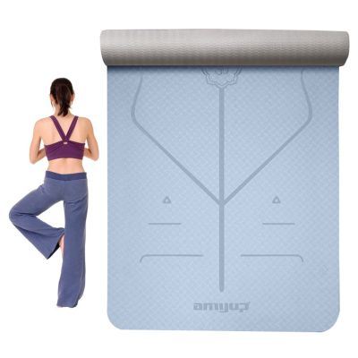 8MM Thick TPE Yoga Mat,72"x31.5" Eco-friendly Non-Slip Exercise & Fitness Mat for Men&Women, Workout Mat for Yoga,Pilates& Floor Exercise(Blue)