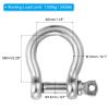 PATIKIL Screw Pin Shackle 14mm 9/16" 2425lb, 316 Stainless Steel Forged Bow Shackle Marine Grade for Chains Wire Rope Outdoor, Silver view 2