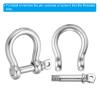 PATIKIL Screw Pin Shackle 14mm 9/16" 2425lb, 316 Stainless Steel Forged Bow Shackle Marine Grade for Chains Wire Rope Outdoor, Silver view 4