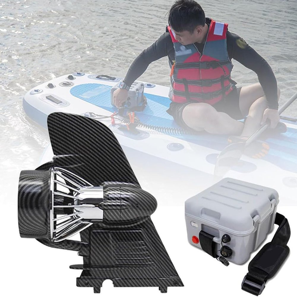 CYMYYDS Electric Motorized Fin Surfboard, Surf & SUP Fin Electric Fin Stand Up Paddle Board, 24V Underwater Thruster Surf Board for Kayak Fishing Boat Paddle Board, Adjustable Speed