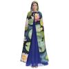 QASNLU Black Lily Pads print Halloween hooded cape decoration cape costumes for witches, Mardi Gras, Christmas view 2