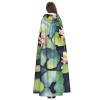 QASNLU Black Lily Pads print Halloween hooded cape decoration cape costumes for witches, Mardi Gras, Christmas view 4