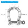 PATIKIL Screw Pin Shackle 12mm 1/2" 1764lb, 316 Stainless Steel Forged Bow Shackle Marine Grade for Chains Wire Rope Outdoor, Silver view 2