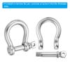 PATIKIL Screw Pin Shackle 12mm 1/2" 1764lb, 316 Stainless Steel Forged Bow Shackle Marine Grade for Chains Wire Rope Outdoor, Silver view 4