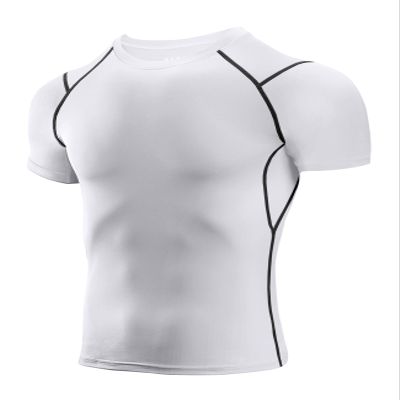 Niksa Men's Compression Shirts, Short Sleeve Athletic Compression Tops Dry Workout T Shirt, Rash Guard Base Layer Undershirt