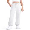 BOOPH Girls Sweatpants Kids Cotton Drawstring Joggers Athletic Pants with Pockets for Teen Girls White 13-14 Years view 1