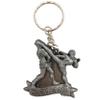 NineFit Basics Muay Thai Keychain, Kick Boxing Keyring, Fighter Keychain, Fighting Postures Metal Key Holder (Silver) view 1