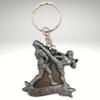 NineFit Basics Muay Thai Keychain, Kick Boxing Keyring, Fighter Keychain, Fighting Postures Metal Key Holder (Silver) view 2