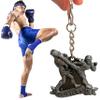 NineFit Basics Muay Thai Keychain, Kick Boxing Keyring, Fighter Keychain, Fighting Postures Metal Key Holder (Silver) view 3