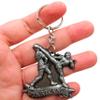 NineFit Basics Muay Thai Keychain, Kick Boxing Keyring, Fighter Keychain, Fighting Postures Metal Key Holder (Silver) view 4