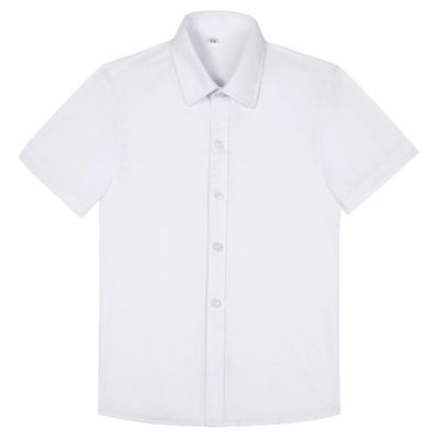 Lycody Toddler Boys White Button Down Shirt Short Sleeve Kids Collared Dress Tuxedo Shirts for Wedding Boy Summer Clothes 2T