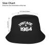 60 Years Old Gifts Vintage 1964 60th Birthday Gift Bucket Hat Sun Cap Beach Hat Packable Fisherman Hat for Women Men Black view 4