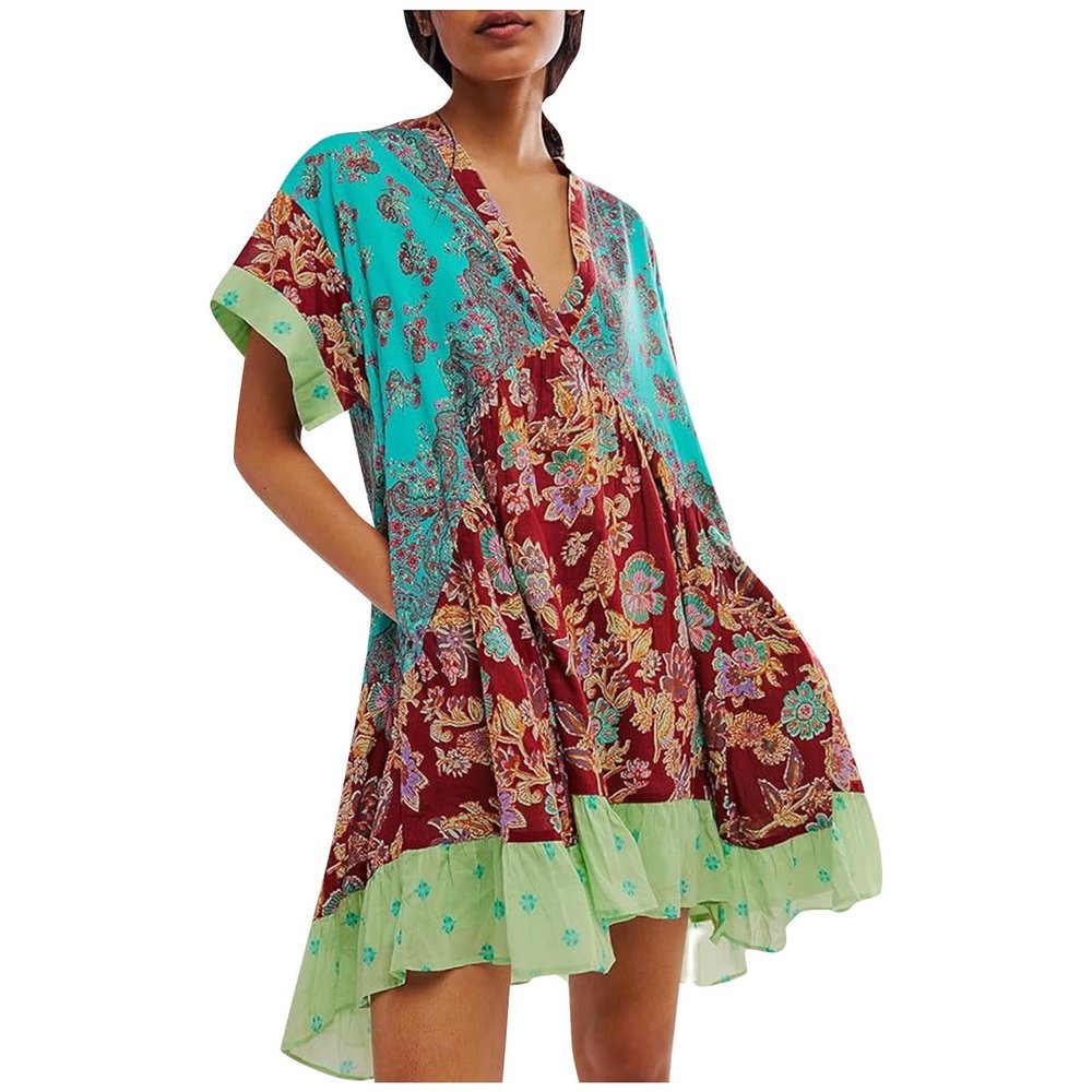 KICILVS Womens Boho Summer Dresses, Boho Clothes for Women, Boho Dress for Women, Boho Mini Dress