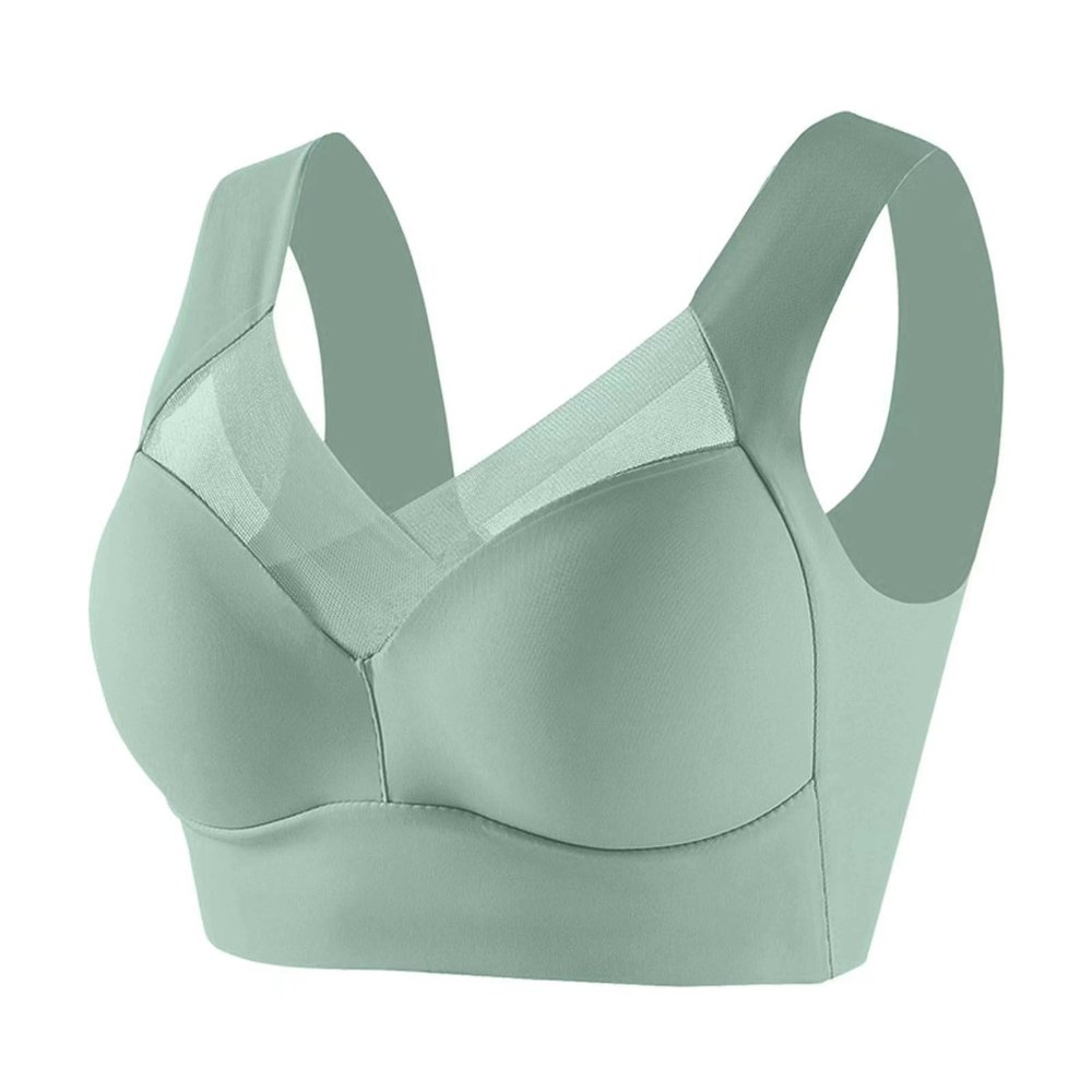 Women Wireless Seamless Bras Full Coverage No Underwire Everyday Bras Comfort Padded Bras Wirefree Workout Sports Bra Green