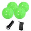 Aolowewin Glow in The Dark Pickleball Balls, 40-Holes USA Pickleballs (USAPA) Spec, Day and Nighttime Practice Pickle Balls, with UV Flashlight & Mesh Bag view 1