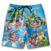 Party Husky Mens Swim Trunks - Funny Dog Hawaiian Mens Shorts - Summer Drawstring Beachwear Shorts Series 92 Size 3XL view 1