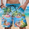 Party Husky Mens Swim Trunks - Funny Dog Hawaiian Mens Shorts - Summer Drawstring Beachwear Shorts Series 92 Size 3XL view 2
