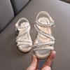 Toddler Flower Girl Sandals Girl Summer Dress Shoes Open Toe Little Girls Princess Dress up Clothes for Little Girls (Gold, 13.5 Little Child) view 2