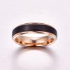 6 mm Rose Gold Plating Tungsten Carbide Rings for Men Black Brushed Wedding Band Step Beveled Edge 8 view 2