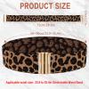 AOZUO Wide Stretch Waist Belt for Women, Vintage Elastic Leopard Print Waistband Skinny Dress Tuck Belt(Gold) view 2