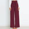 Women's Wide Leg Pants High Waisted Business Work Trousers Long Straight Suit Elastic Dressy Palazzo Pant with Belt view 2