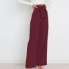 Women's Wide Leg Pants High Waisted Business Work Trousers Long Straight Suit Elastic Dressy Palazzo Pant with Belt view 3