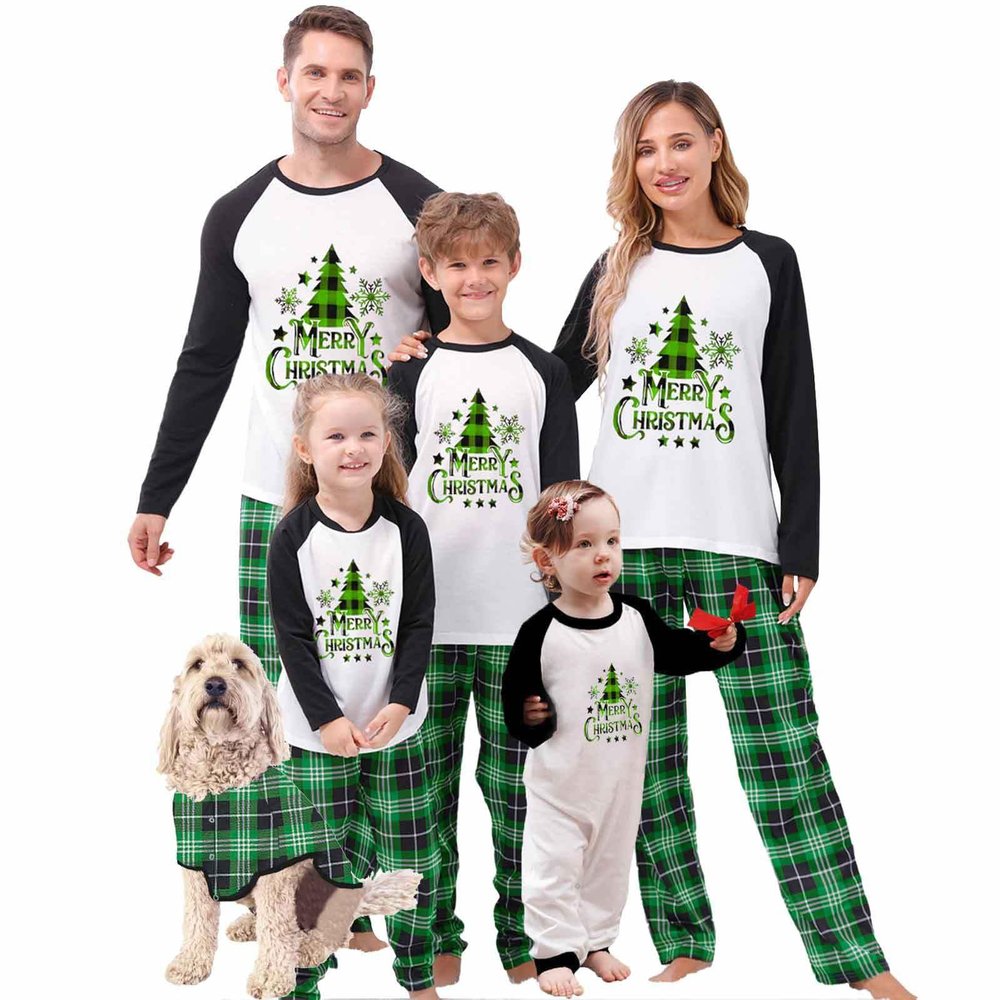 Christmas Pajamas for Family Matching Family Christmas Pajamas Matching Set Xmas Pjs Sleepwear(QA19-V, 3 V)