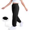 BOOPH Girls Sweatpants Kids Cotton Drawstring Joggers Athletic Pants with Pockets for Teen Girls Black 13-14 Years view 4