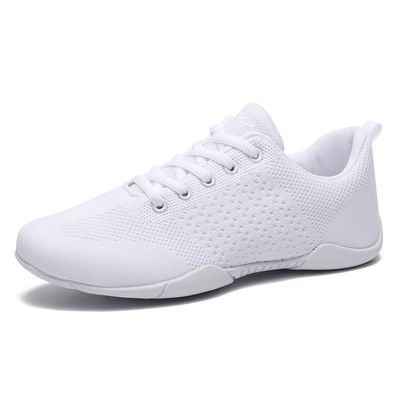 SYIEMNK White Cheer Shoes for Girls Womens Kids Youth, Breathable Soft Comfortable Flats Cheerleading Sneakers, Athletic Training Dance Tennis Shoes for Competition Sports