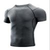 Niksa Men's Compression Shirts 1 Pack, Short Sleeve Athletic Compression Tops Cool Dry Workout T Shirt, Rash Guard Base Layer Undershirt G Black view 1