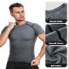 Niksa Men's Compression Shirts 1 Pack, Short Sleeve Athletic Compression Tops Cool Dry Workout T Shirt, Rash Guard Base Layer Undershirt G Black view 4