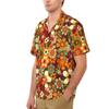70s Outfits for Men Funny Hippie Floral Men's Hawaiian Shirts Retro Short Sleeve Button-Down Shirt Mens Beach Clothes view 2