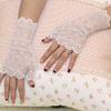 LeJulyeekay Women's Long Tulle Gloves Sheer Wedding Bridal Gloves Opera Length Party (D-white) view 2