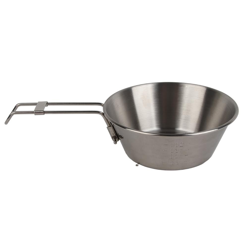 flexman 300ml Camping Sierra Cup, Foldable Stainless Steel Camping Bowls, Portable Camping Cook Pot for Outdoor Dining, Picnics, Camping, Barbecues