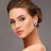 14K Gold Plated Post Brilliant Round Faux Diamond Halo Zirconia Stud Earrings - Premium Cubic Zirconia in Yellow Gold Earrings For Women ,Cubic Zirconia Earrings Studs, Stud Earrings Hypoallergenic for Women view 3