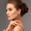14K Gold Plated Post Brilliant Round Faux Diamond Halo Zirconia Stud Earrings - Premium Cubic Zirconia in Yellow Gold Earrings For Women ,Cubic Zirconia Earrings Studs, Stud Earrings Hypoallergenic for Women view 4