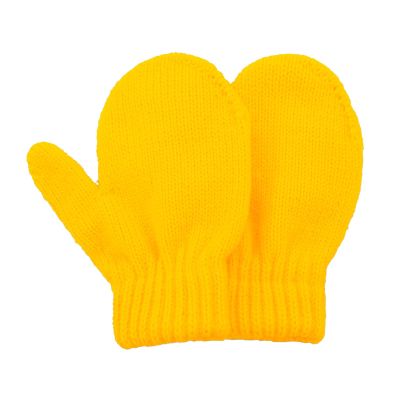 Toddler Winter Kids Mittens Yellow Soft Knitted Gloves Warm Thick Cold Protection Mitten for Boys Girls Yellow
