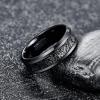8 mm Men's Width Tungsten Carbide Ring Electroplated Black Inlaid Black Imitation Vermiculite Wedding Band Tungsten Ring 7 view 2