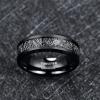 8 mm Men's Width Tungsten Carbide Ring Electroplated Black Inlaid Black Imitation Vermiculite Wedding Band Tungsten Ring 7 view 3