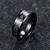 8 mm Men's Width Tungsten Carbide Ring Electroplated Black Inlaid Black Imitation Vermiculite Wedding Band Tungsten Ring 7 view 4