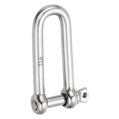 PATIKIL Screw Pin Shackle 10mm 3/8" 1764lb, 316 Stainless Steel Forged Long D Shackle Marine Grade for Chains Wire Rope Outdoor, Silver
