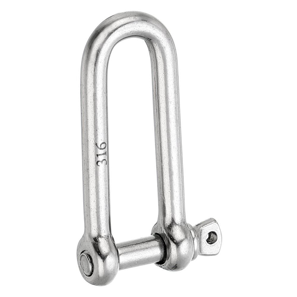 PATIKIL Screw Pin Shackle 10mm 3/8" 1764lb, 316 Stainless Steel Forged Long D Shackle Marine Grade for Chains Wire Rope Outdoor, Silver