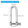 PATIKIL Screw Pin Shackle 10mm 3/8" 1764lb, 316 Stainless Steel Forged Long D Shackle Marine Grade for Chains Wire Rope Outdoor, Silver view 2