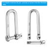 PATIKIL Screw Pin Shackle 10mm 3/8" 1764lb, 316 Stainless Steel Forged Long D Shackle Marine Grade for Chains Wire Rope Outdoor, Silver view 4