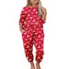 Ekouaer Womens Pajamas Set Long Sleeve Loungewear Soft Lounge Set Joggers with Pockets,XX-Large,Red Christmas view 1