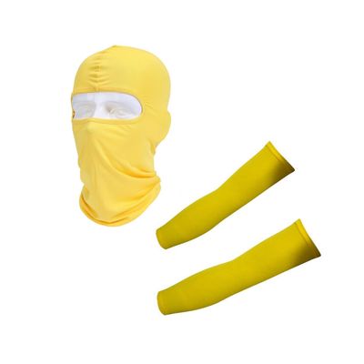 Balaclava Full Face Mask Sun Cover UV Protection Arm Guard Headgear Yellow Yellow 1 pack for Outdoor Activities for Men and Women Breathable Windproof Elastic Sport Workout Yoga Running Accessories